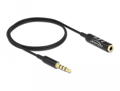 Delock Cable Extensión Audio 3,5MM 4 Pin Male a Female 0,5M Black — image 1