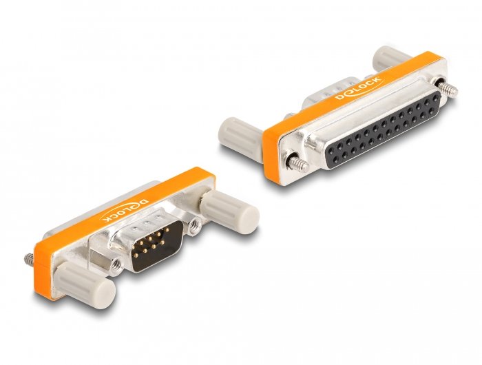 Delock Adapter D-sub 9 Pin Connector Male With Tuercas a D-sub 25 Pin Connector Female With Screws