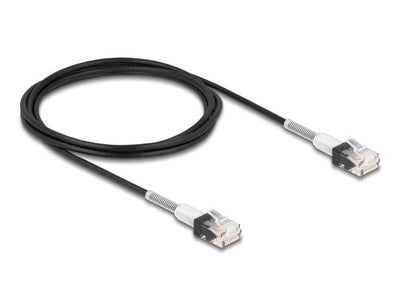 Delock 80390 RJ45 Network Cable With Double Protection Contra Doblado CAT.6A UTP Slim 2M Black — image 1