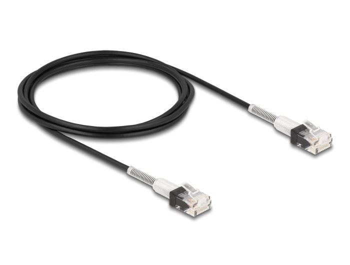 Delock 80390 RJ45 Network Cable With Double Protection Contra Doblado CAT.6A UTP Slim 2M Black