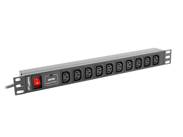 Lanberg Unit Distribucion Power 10XIEC C13 Power Max. 2500W 16A 1U PDU-10I-0200-IEC-BK