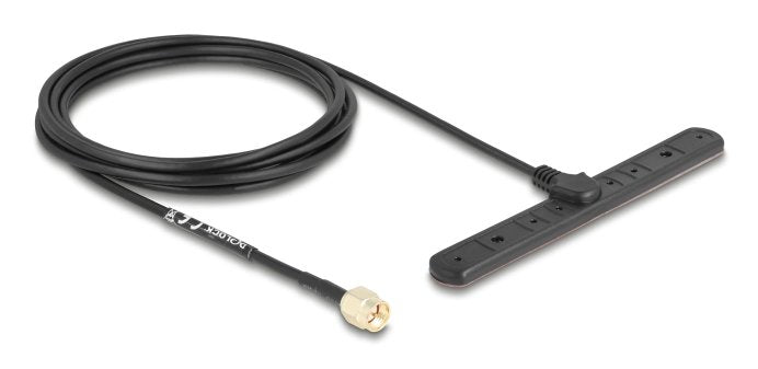 Delock 5G LTE Antenne Sma Plug 3 dBi Omnidirektional Starr With Anschlusscable RG-174 3M Klebemontage Outdoor