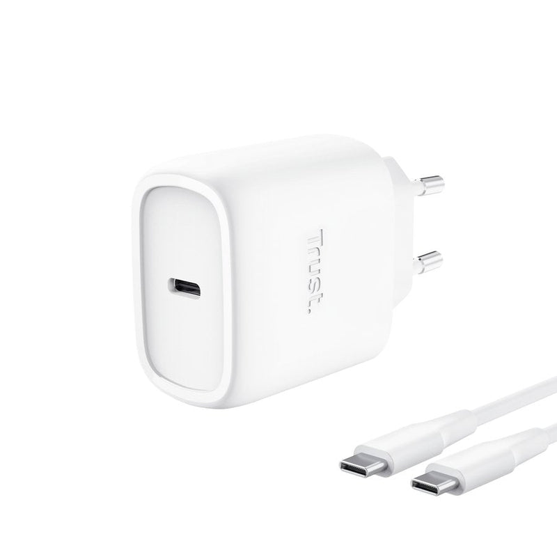 Trust Wall Charger GaN Maxo 45W Compatible With Apple 1x USB Type-c Includes USB Cable Type-c 45W