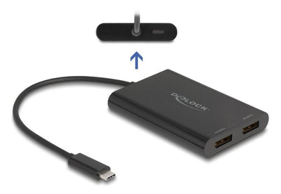 Delock Adapter USB Type-c™ a 2 X DisplayPort 4K 60 HZ With Displaylink® Grafik And USB Pd — image 1