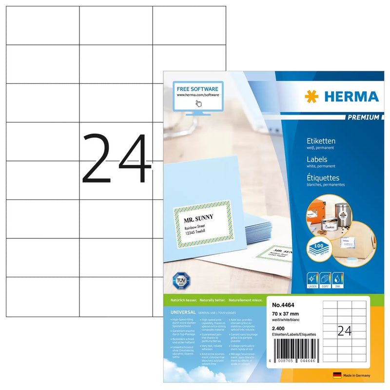 Herma Labels Premium A4 White 70X37 Mm Paper 2400 Units
