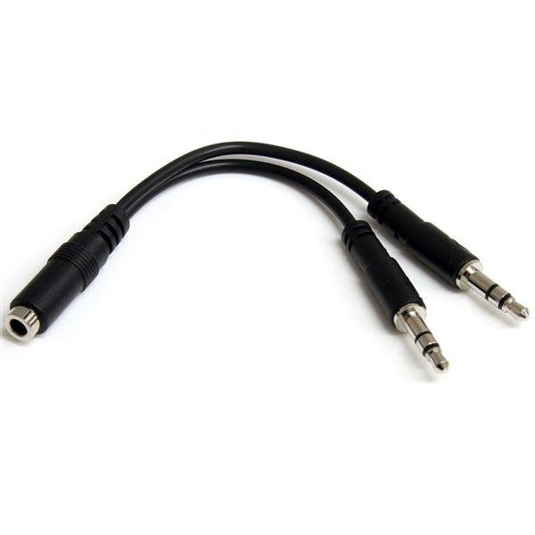 StarTech Adapter Divisor Headphones 2X JACK3,5 3PIN a Jack 4PIN M/H 0.13M Black Muyhsfmm