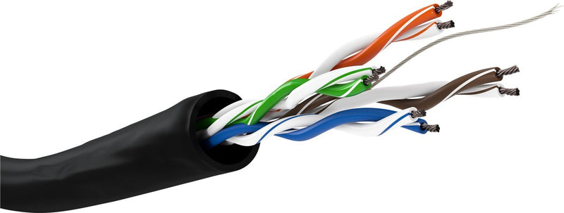 CAT.5E Outdoor Network Cable U/UTP, Black, 100M - Cca, Awg