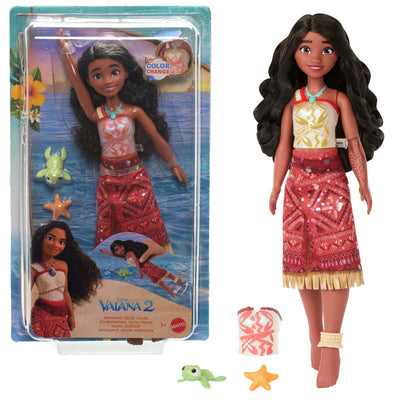 Mattel Muñeca Disney Moana Flotante Tautai Vaiana Moda With 2 Accesorios And Parte Top Que Cambia Colour JFF09 — image 1