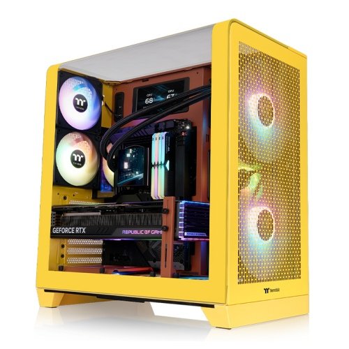 Thermaltake PC Case View 390 Air, Yellow Glass Tempered CA-11F-00MMWN-00