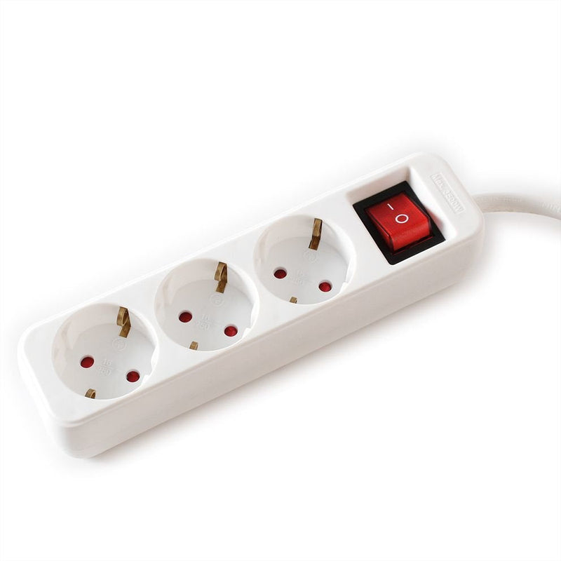 Value 3-VÍAS Power Strip Plugs With Switch White 6M