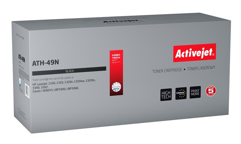 Activejet Toner ATH-49N (reemplazo HP 49A Q5949A Canon CRG-708 - Supreme - 3200 Páginas - Black