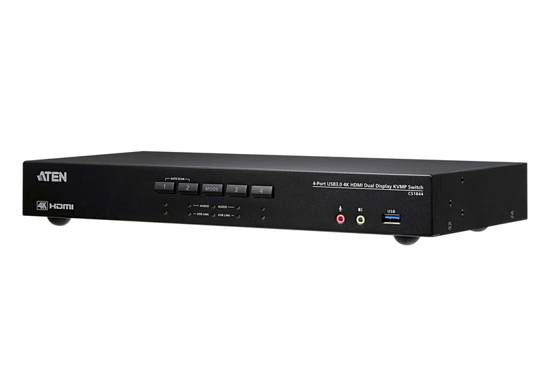 Aten CS1844 Switch KVM 4 Ports 4K Hdmi, Screen Dual, USB 3.0, Audio