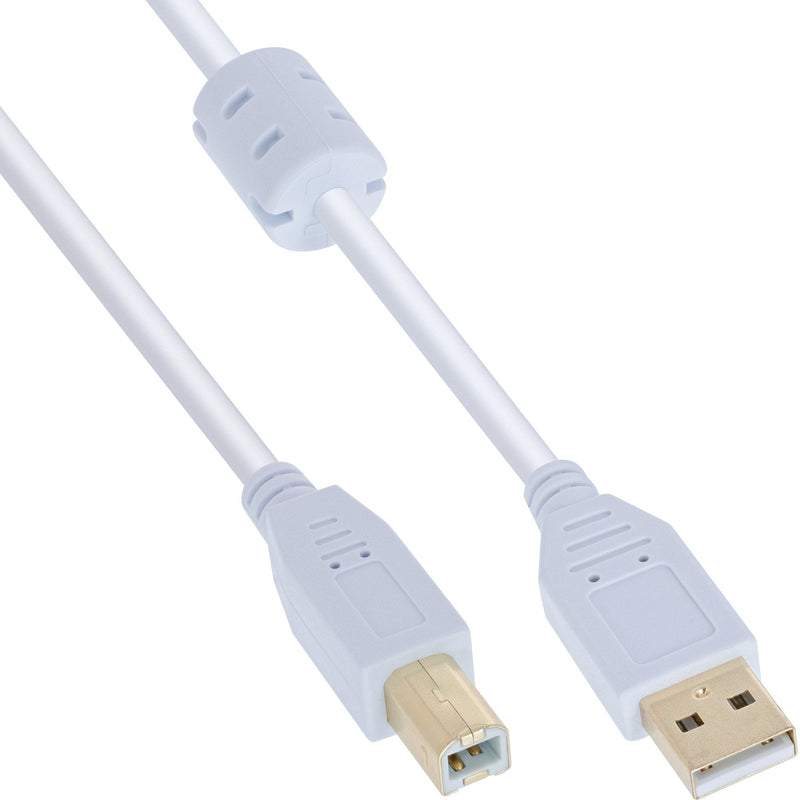 Inline Cable USB 2.0 Type a Male a B Male With Ferrita White 0,5M
