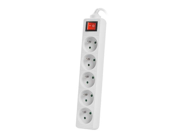 Lanberg PS1-05E-0300-W Power Strip 3M White 5X 230V Cable Cobre Complete