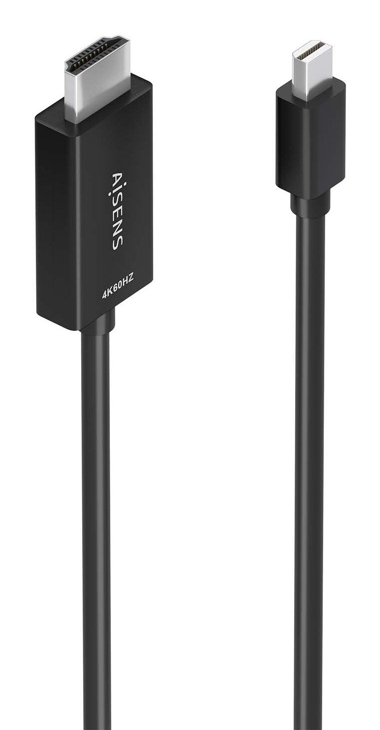 Aisens Cable Converter Mini DP a HDMI 4K@60HZ, Mini DP/M-hdmi/M, Black 2.0M