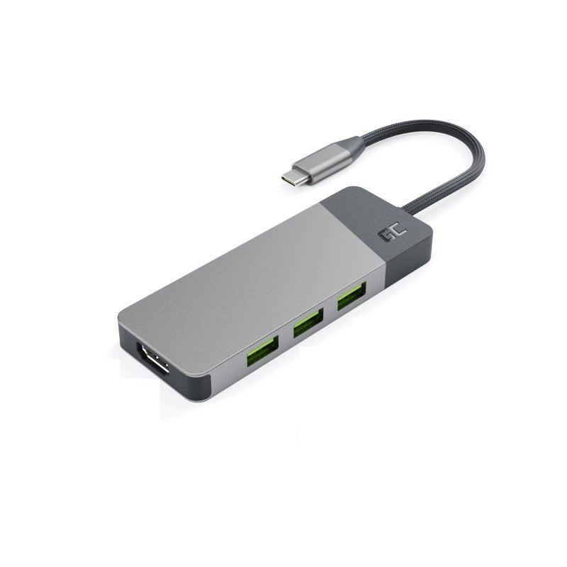 Green Cell Estación Acoplamiento AK50, Adapter Hub USB-C 7IN1 (3x USB, Hdmi, SD (4K, Dex))