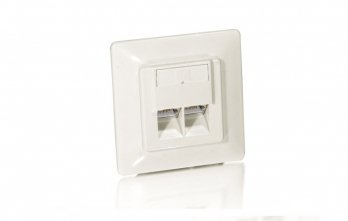 Equip Box Empotrar + Board Front 2x RJ45 CAT.5E 45° Ral 1013 — image 1