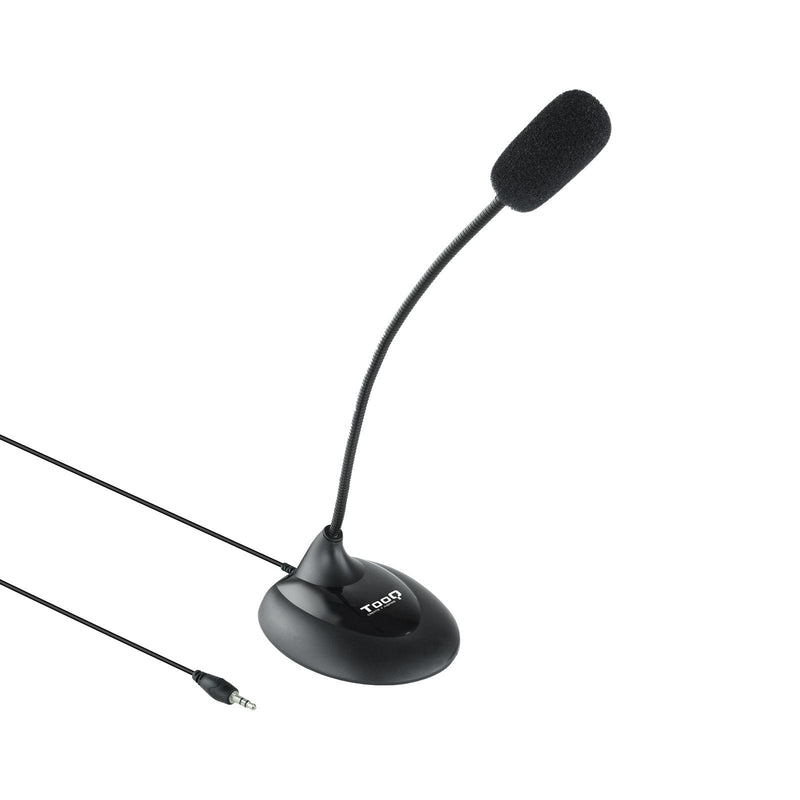 TooQ Microphone Desk Flexible Omnidirectional - Switch On/Off - Cable 2M - Jack 3.5MM - Black