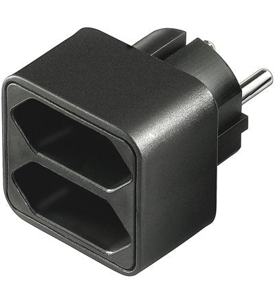 Goobay Power Adapter 1X 2X Euro, Black 51002 — image 1