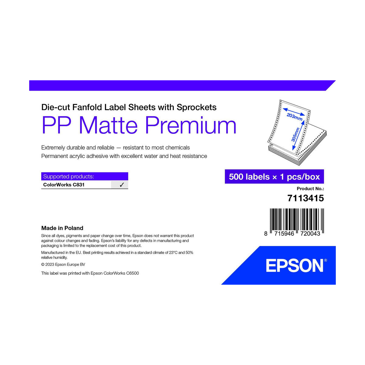 Epson Printer Paper Epson 7113415 White