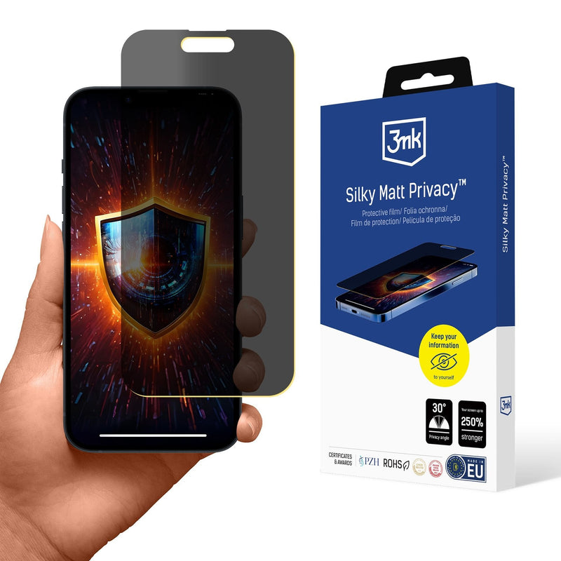3MK Screen Protector Privacy Iphone 15- Silky Matt Privacy