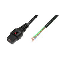 Cable Power Open/IEC C13 Female Recto 1M Black With Bloqueo IEC Lock — image 1