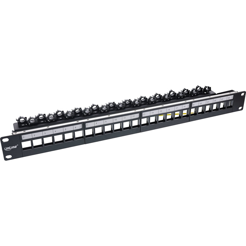 Inline® Patch Panel 24-WAY, Keystone Empty Panel Patch Panel 19, 1U, Black RAL9005