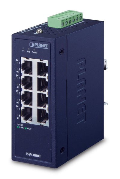 Planet Industrial 8-PORT 10/100TX Compact Ethernet Switch — image 1