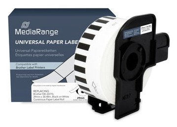 Mediarange Labels 29MM 30,48M F. DK-22210 Black/White