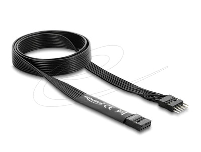 Delock HD Audio Cable Flat Mainboard Cable Alargador 9 Pin Connector Male Poste a Connector Female Poste 70CM  — image 1