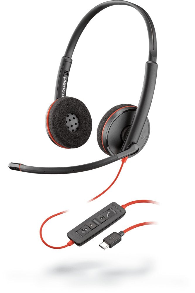 Plantronics Auriculares Blackwire C3220/ Con Micrófono/ USB-C/ Negro