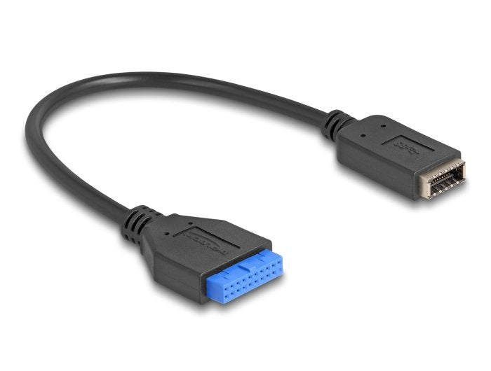 Delock Connector Female USB 19 Pines a Connector USB Type- And Key a, Adapter Black/Blue 25CM 65100