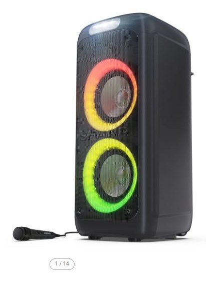 Sharp PS-949 Bt Boombox USB/Aux Lichtshow Black