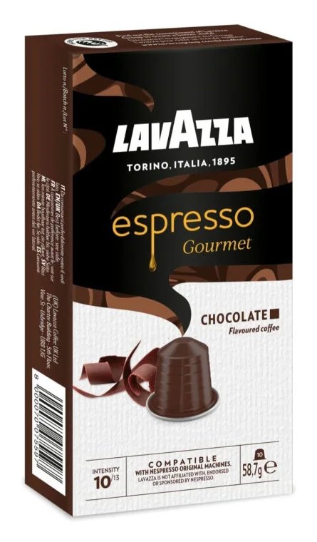 Lavazza Cápsula Espresso Gourmet Chocolate Cafeteras Nespresso Box Of 10