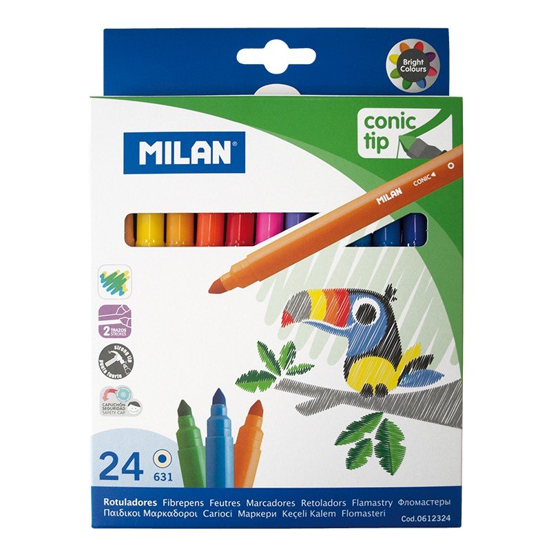 Milan Box 24 Markers Punta Conica Ø5MM Base Water