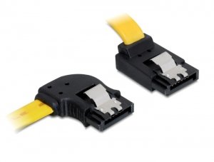 Delock SATA 6GB S Cable Links Gewinkelt Auf Oben Gewinkelt 50CM Yellow — image 1