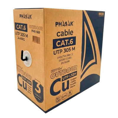 Phasak Bobina Cable RJ45 UTP Phr 669 CAT.6 305M Grey — image 1
