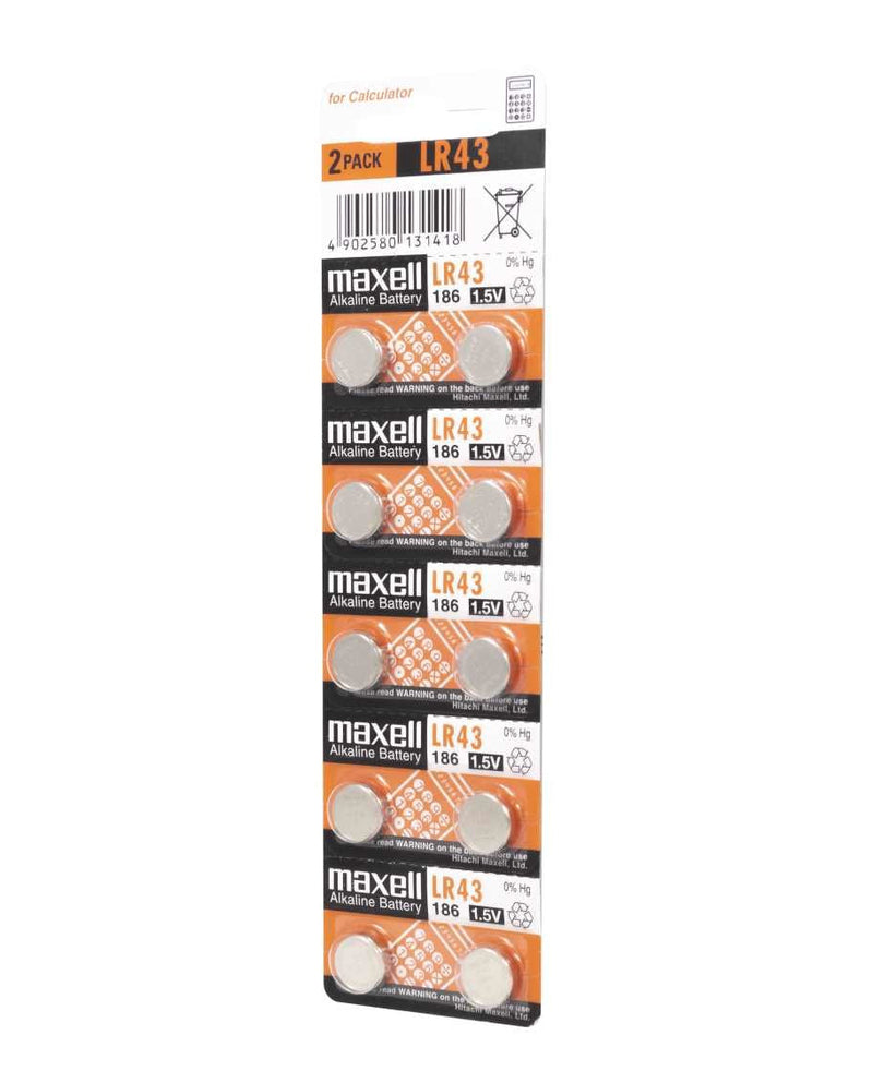 Maxell Pack 10 Batteries Alcalinas Button LR43 1.5V