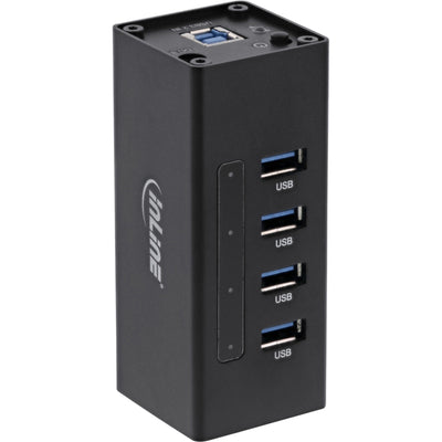 Inline Hub USB 3.2 GEN.1 4 Ports With Housing Aluminium And Power Supply 2,5A, Black — image 1