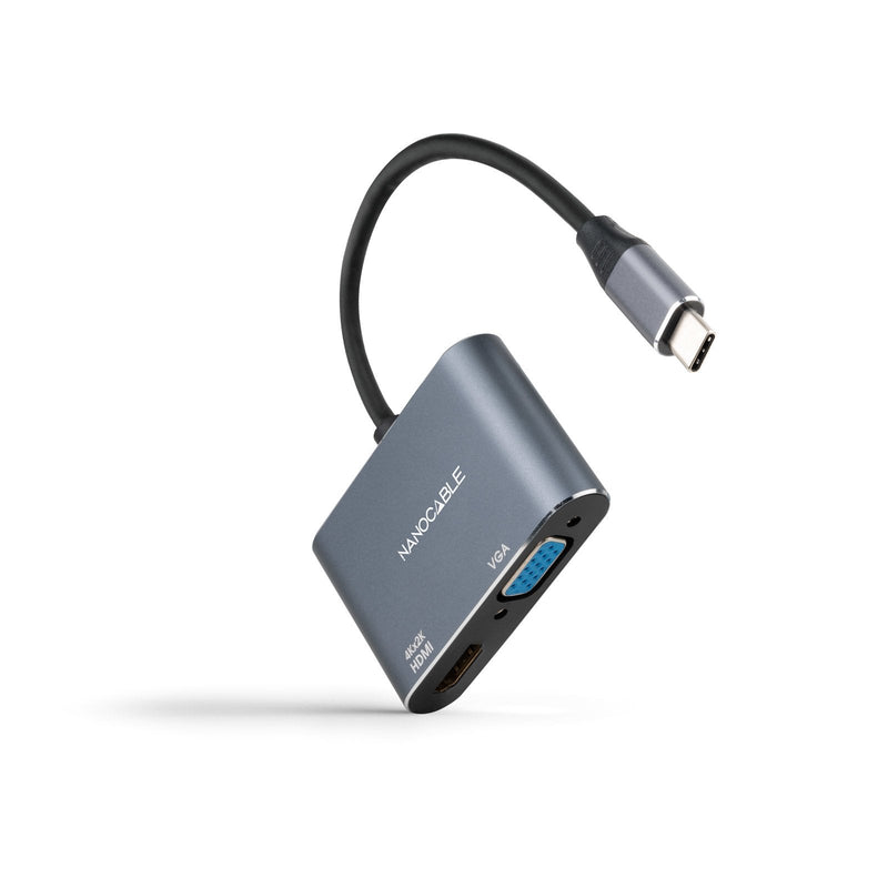 Nanocable Converter USB-C a HDMI 4KY VGA - Grey