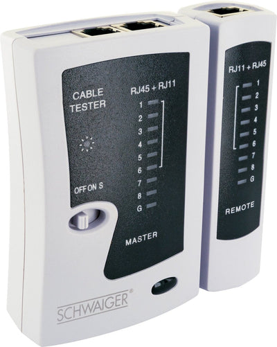 Schwaiger Netzwerkkabeltester RJ45/RJ11 White — image 1