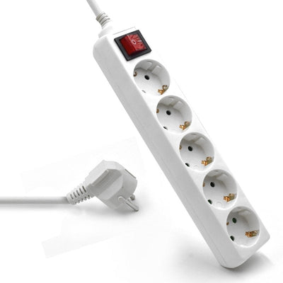 Ewent Power Strip 5 Sockets Shuko Ewent Power Strip 5 Sockets Shuko With Button On/Off EW3916 — image 1