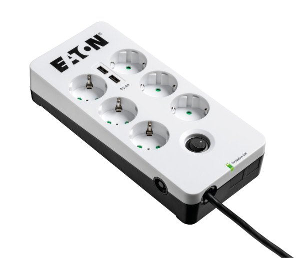 Eaton Power Strip PB6UD Limitador Voltage Black White 6 Salidas AC 220 - 250V 1,5M