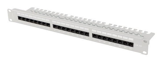 Lanberg Patch Panel 24 Ports 1U 19 CAT.6A UTP With Organiser Cables Grey