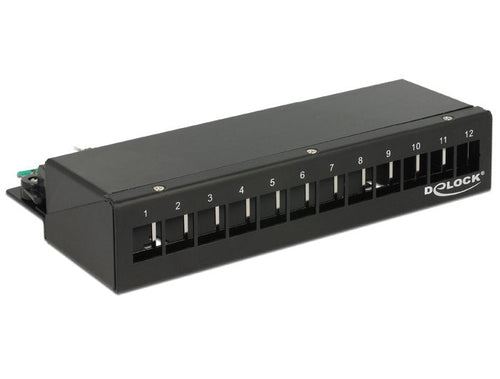 Delock Keystone Desktop Patchpanel 12 Port Metall — image 1