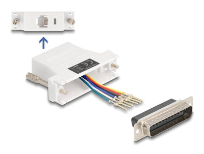 Delock D-sub 25 Pin Connector Male a RJ12 Connector Female Kit Assembly White — image 1