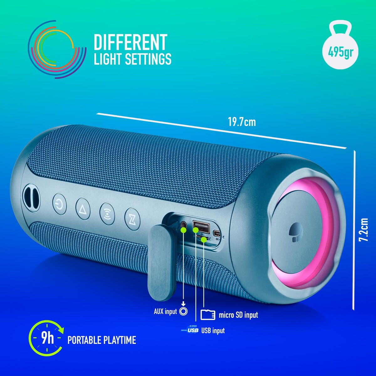 Ngs Portable Bluetooth Speakers Ngs Roller Furia 2 Blue Blue 15 W
