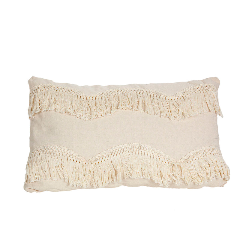 Cushion Romimex White With tassles