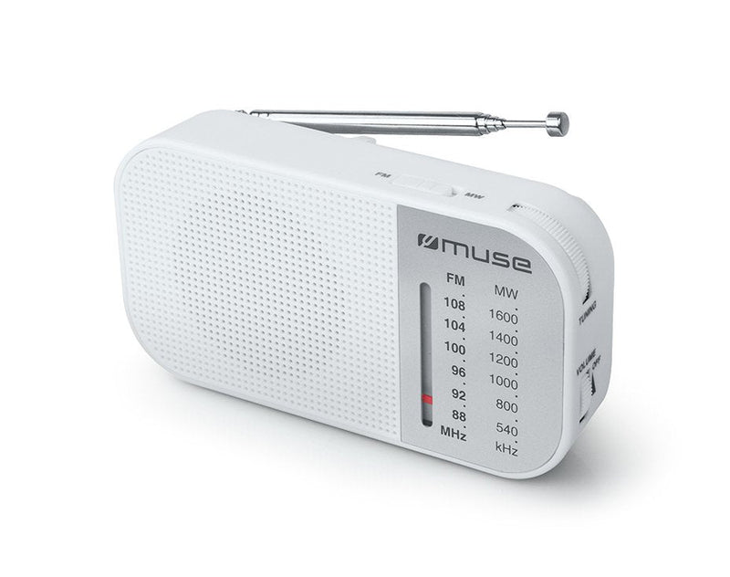 Muse M-025 Rw White Radio Analógica Am/Fm Laptop With Speaker Integrado
