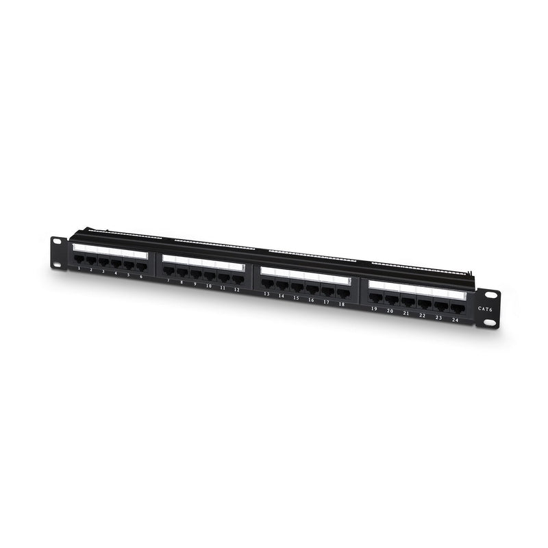 Aisens Patch Panel 24 Ports RJ45 CAT.6 UTP - 19 1U Dual Idc With Gestion Cables - Black